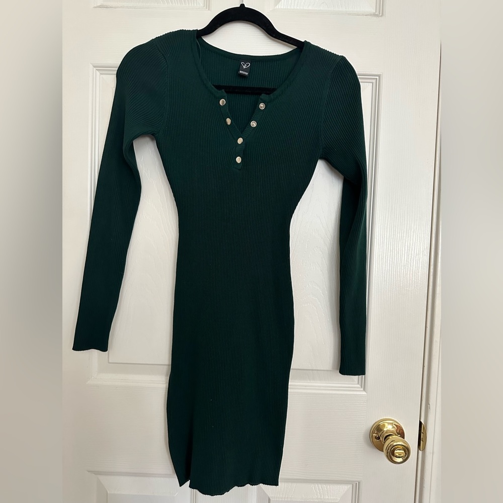 Windsor Long Sleeve Ribbed Mini Dress